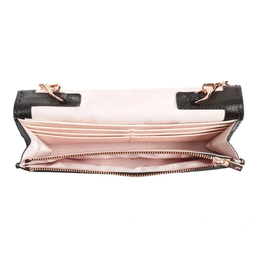 🖤 Ted Baker Black Leather Janet Matinee Clutch Wallet Bag New - Picture 3 of 5